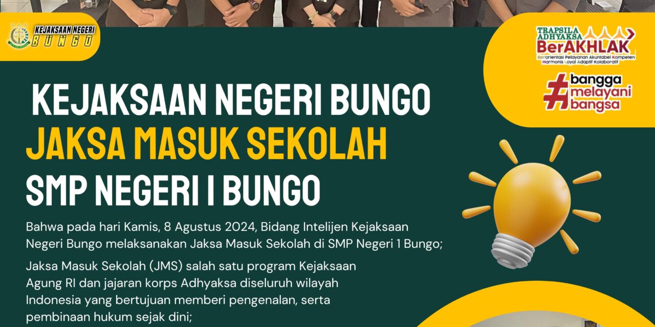 Kejaksaan Negeri Bungo Jaksa Masuk Sekolah Smp Negeri 1 Bungo