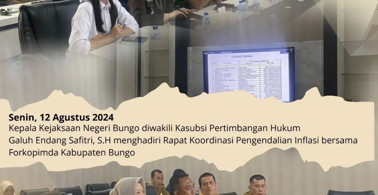 Rapat Koordinasi Pengendalian Inflasi bersama Forkopimda Kabupaten Bungo