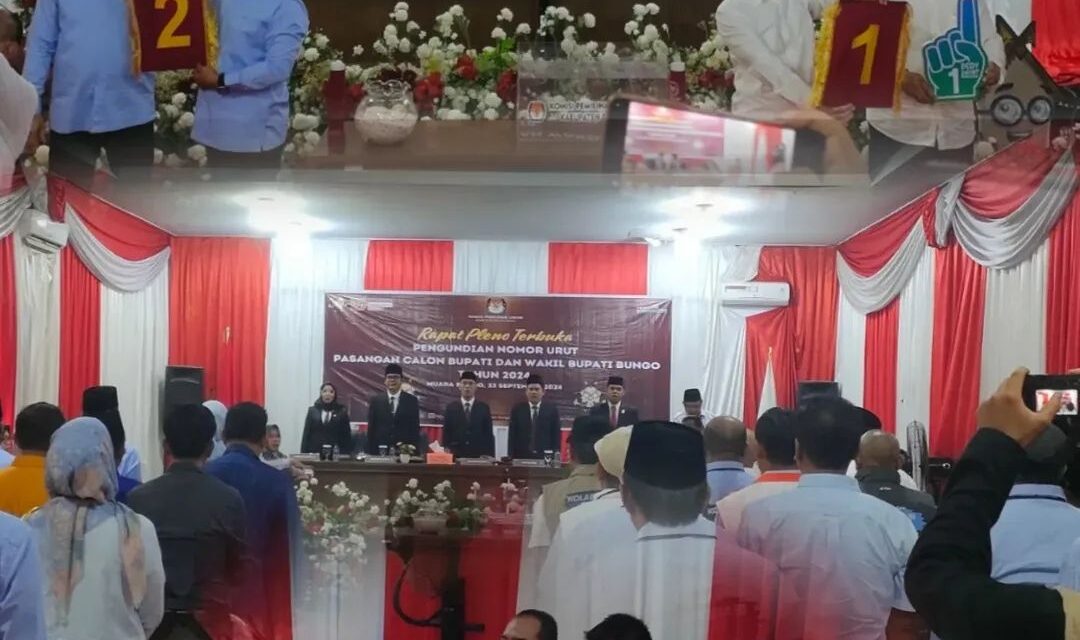Pengundian Nomor Urut Pasangan Calon Bupati & Wakil Bupati Bungo Tahun 2024