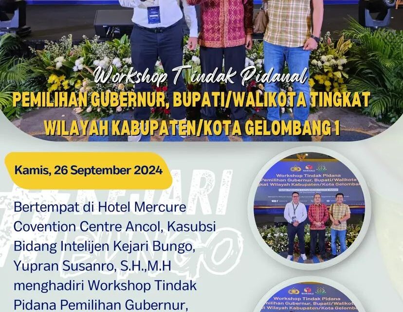 Workshop Tindak Pidana Pemilihan Gubernur, Bupati/Walikota Tingkat Wilayah Kabupaten/Kota Gelombang 1