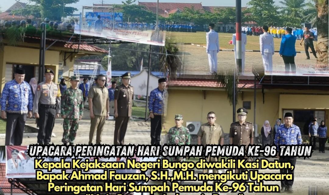 Upacara Hari Peringatan Sumpah Pemuda ke-96 Tahun di Lapangan Kantor Bupati Bungo