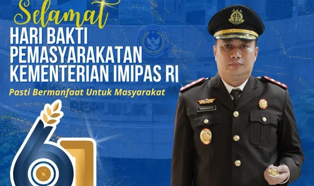 KEPALA KEJAKSAAN NEGERI BUNGO BESERTA JAJARAN MENGUCAPKAN SELAMAT HARI BAKTI PEMASYARAKATAN KEMENTRIAN IMIPAS RI ke-61