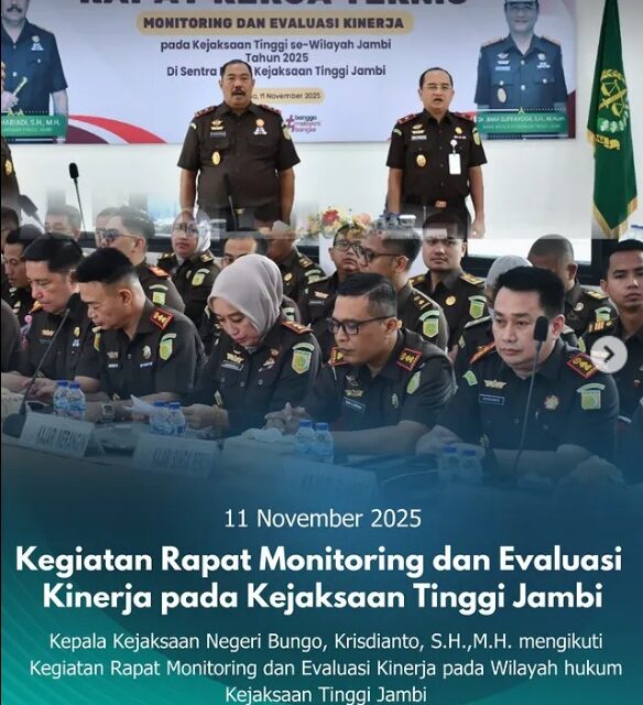 Kegiatan Rapat Monitoring & Evaluasi Kinerja pada Kejaksaan Tinggi Jambi